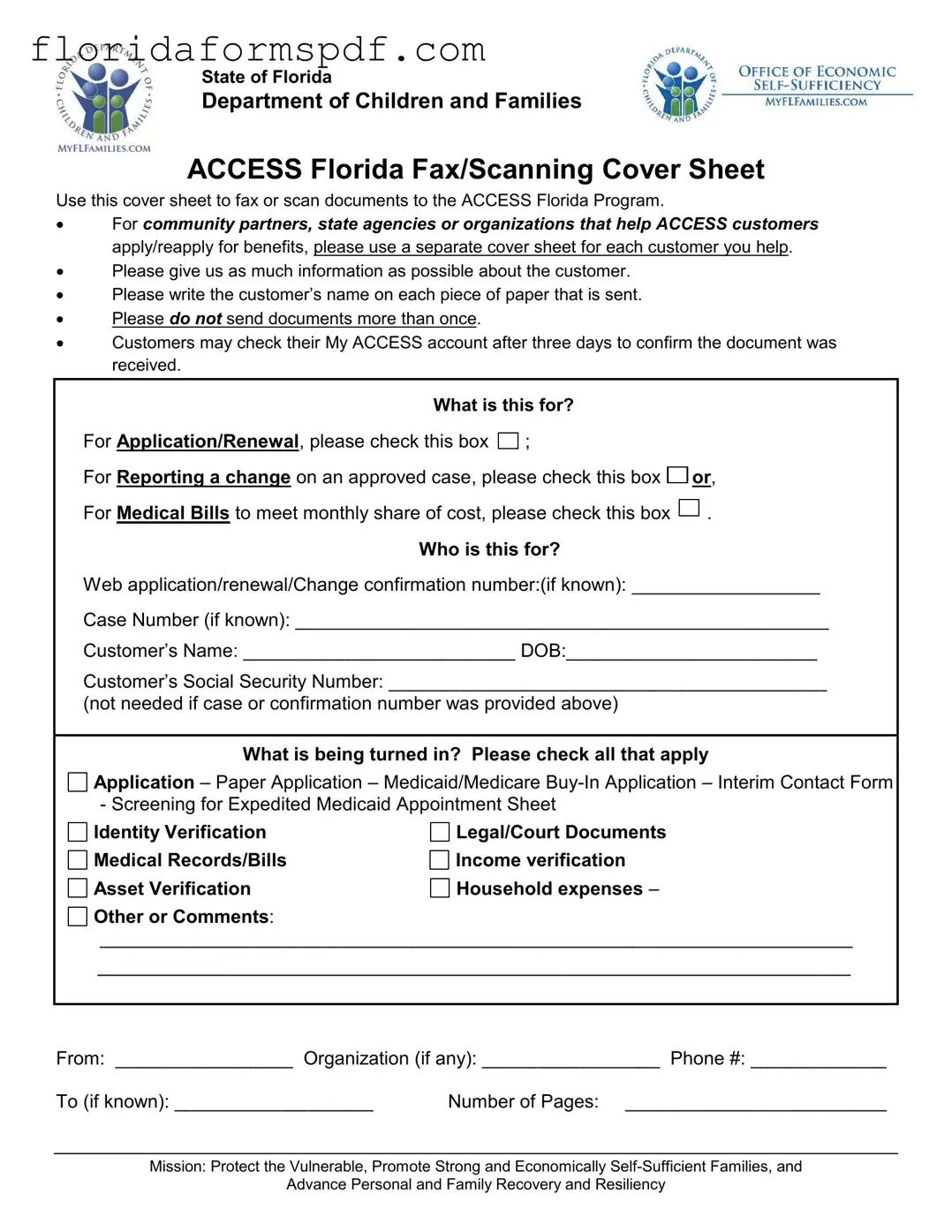 Fill Out a Valid Access Florida Fax Template