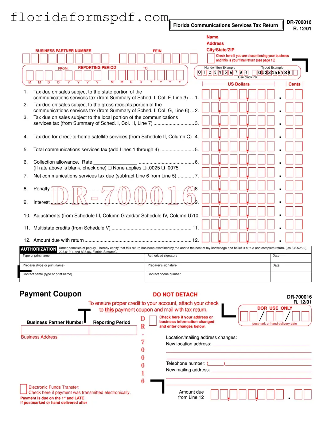 Fill Out a Valid Business Partner Number Florida Template