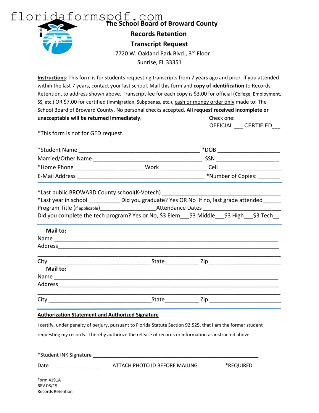 Fill Out a Valid Florida 4191A Template