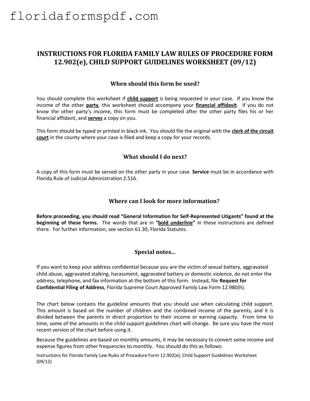 Fill Out a Valid Florida Child Support Calculator Template