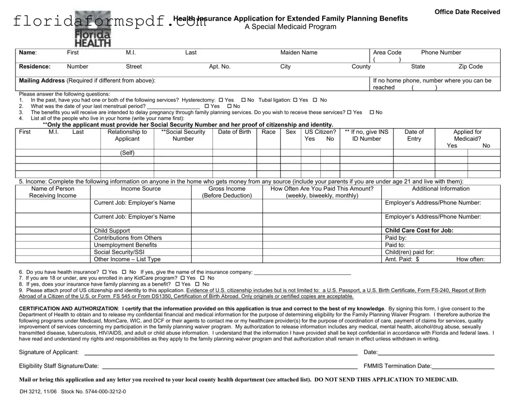 Fill Out a Valid Florida Dh 3212 Template