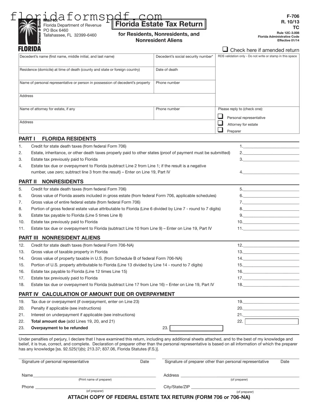 Fill Out a Valid Florida F 706 Template