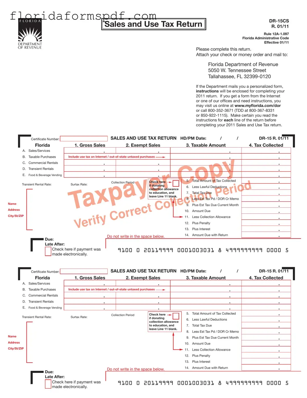 Fill Out a Valid Florida Sales Tax Template