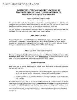Fill Out a Valid Florida Addendum To Income Template