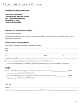 Fill Out a Valid Florida Apostille Cover Letter Sample Template