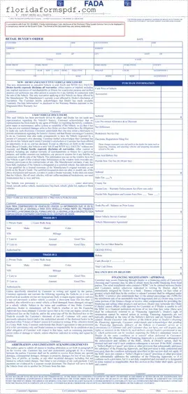 Fill Out a Valid Florida Buyers Order Template