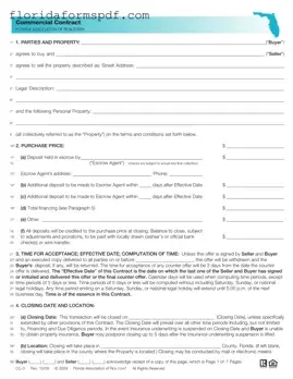 Fill Out a Valid Florida Commercial Contract Template