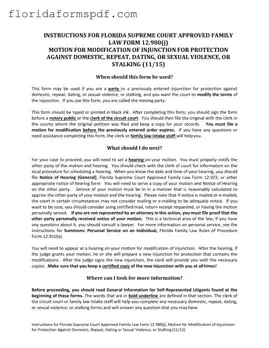 Fill Out a Valid Florida Injunction Template