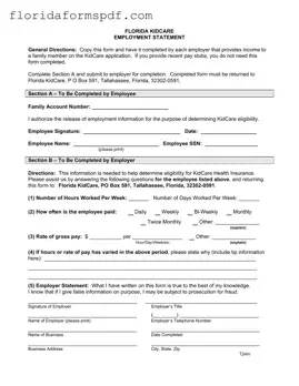 Fill Out a Valid Florida Kidcare Template