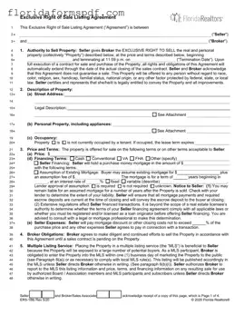 Fill Out a Valid Florida Listing Agreement Template