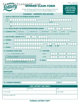 Fill Out a Valid Florida Lottery Claim Template