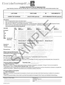 Fill Out a Valid Florida Medical Exemption Vaccine Template