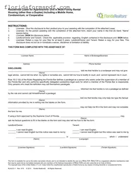 Fill Out a Valid Florida Realtors Residential Lease Template