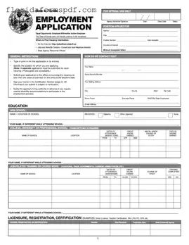 Fill Out a Valid State Florida Employment Application Template